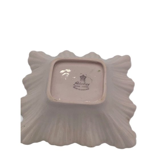 Adderley Bone China Trinket Dish 4" Pink Green Floral Design Made in England - Picture 3 of 4